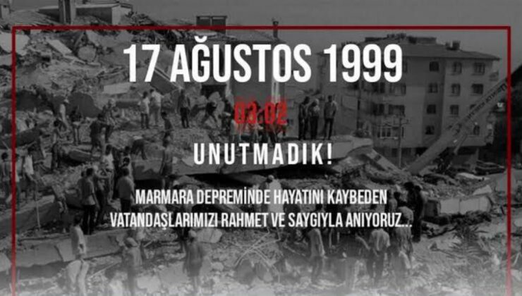 17 Ağustos 1999 Marmara Depreminde hayatını kaybeden vatandaşlarımızı saygı ve rahmetle anıyoruz.